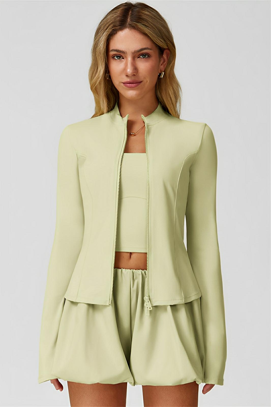 Amelia Double - Zip Flared Jacket - ProvaFit