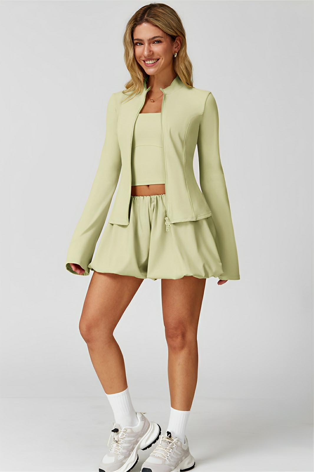 Amelia Double - Zip Flared Jacket - ProvaFit