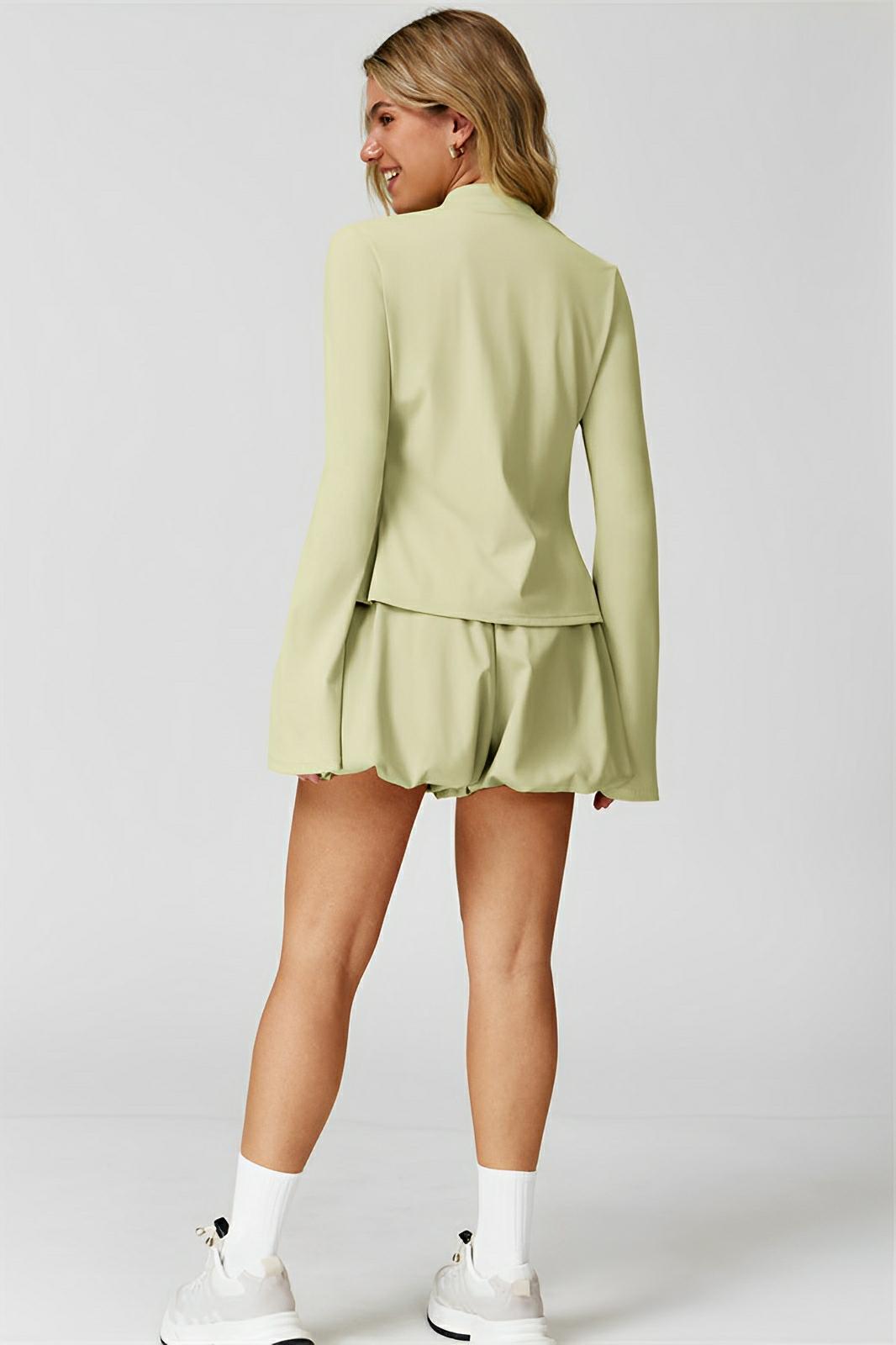 Amelia Double - Zip Flared Jacket - ProvaFit